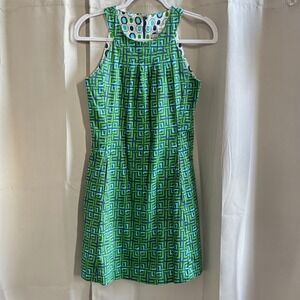 Dizzy Lizzie Retro Dress Geometric Print Small Halter Festival Fairycore 19458